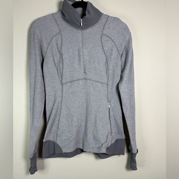 LULULEMON Runderful Gray Long Sleeve 1/2 Zip Mock Neck Pullover Women’s Size 6 - Picture 1 of 4